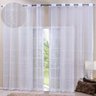 Cortina Voil Bordado Floral Sala Quarto 4,00m x 2,75m  Ilhós Cromado - Branco - 1