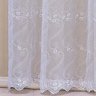 Cortina Voil Bordado Floral Sala Quarto 4,00m x 2,75m  Ilhós Cromado - Branco - 3