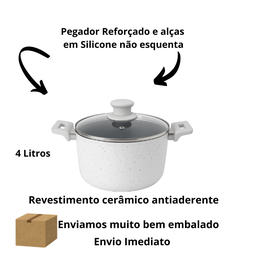Caçarola 24cm Revestimento Cerâmico Antiaderente para Fogão a Gás, Vitrocerâmico, Eletroindução e El - 3