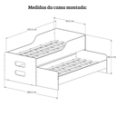 Ver imagem 3 de Bicama Bibox Elis c/ Auxiliar + 2 Colchões Probel D20 Cor: Amendoa
