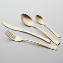 Ver imagem 1 de Kit 24 Talheres Faqueiro Home&co Madison Aço Inox Dourado Garfo Faca Colher