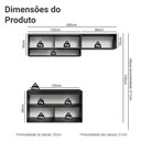 Ver imagem 3 de Armário de Cozinha Compacta 200 Cm Suspenso Preto Nice Madesa 07 Xa