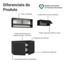 Ver imagem 4 de Armário de Cozinha Compacta 200 Cm Suspenso Preto Nice Madesa 07 Xa