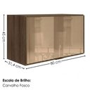 Ver imagem 3 de Armario Aereo Basculante Vidro MDF 80 cm Kali 1668061 Carvalho Toq Nicioli