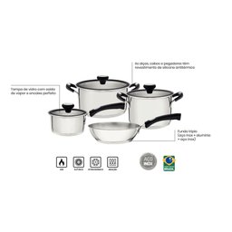 Jogo de Panelas Tramontina Solar Silicone em Aço Inox 4 Peças Tramontina - 4