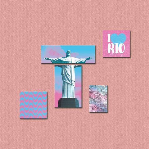 Rio de Janeiro - Quadros ou Placas Modulares com 5 Peças