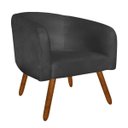 Ver imagem 1 de Poltrona Decorativa Stella Suede Grafite Pés Palito - D'Rossi