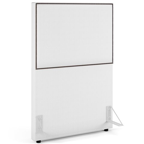 Cabeceira Box Solteiro Com Tachas 100 cm Vicenza L02 Facto Branco - Lyam Decor