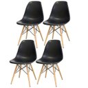 Ver imagem 1 de Kit 4 Cadeiras Decorativas Eiffel Charles Eames Preto com Pés de Madeira - Lyam Decor