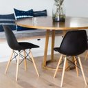 Ver imagem 4 de Kit 4 Cadeiras Decorativas Eiffel Charles Eames Preto com Pés de Madeira - Lyam Decor