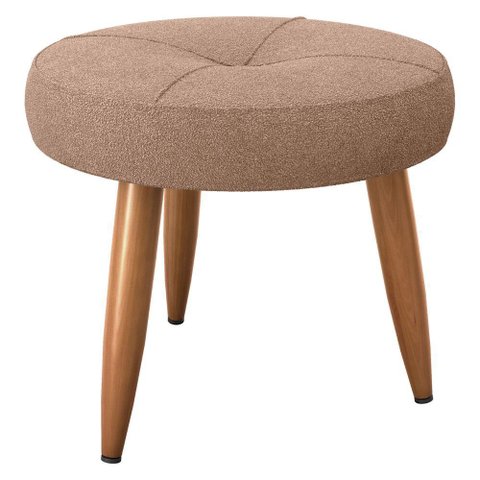 Puff Redondo para Sala Miami Boucle Marrom