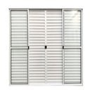 Ver imagem 1 de Porta de Alumínio de Correr 6 Folhas com Trinco Abertura Central 210x150cm Branco Allo Esquadrias