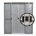 Ver imagem 3 de Porta de Alumínio de Correr 6 Folhas com Trinco Abertura Central 210x150cm Branco Allo Esquadrias