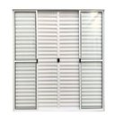 Ver imagem 1 de Porta de Alumínio de Correr 6 Folhas com Trinco Abertura Central 210x150cm Branco Allo Esquadrias