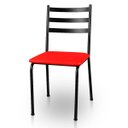 Ver imagem 2 de Kit 4 Cadeiras para Mesa de Jantar Cozinha Assento Estofado Isa Vermelha