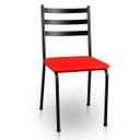 Ver imagem 3 de Kit 4 Cadeiras para Mesa de Jantar Cozinha Assento Estofado Isa Vermelha