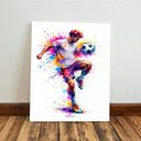 Ver imagem 5 de Kit 3 Quadro Decorativo Futebol Jogador Bola Colorido Quarto Qualidade Premium 40x28cm