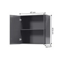 Ver imagem 2 de Armário de Cozinha e Lavanderia com 2 Portas Duplo Aéreo Módulo Suspenso Itália Grafite EJ Mó