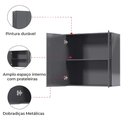 Ver imagem 3 de Armário de Cozinha e Lavanderia com 2 Portas Duplo Aéreo Módulo Suspenso Itália Grafite EJ Mó
