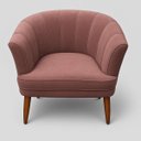 Ver imagem 6 de Poltrona Estofada Tecido Veludo Aconchegante Pés de Madeira para Sala de Estar Moderna