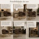 Ver imagem 4 de Cadeira Poltrona Orgânica Luxo Base de Metal em Veludo