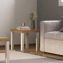 Ver imagem 1 de Mesa Quadrada de Apoio Lateral e de Cabeceira Up Carvalho | Off White