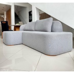 Sofá Living Bordas Suaves com Chaise Direita com 2,52 metros Espuma D33 Rondomóveis 900 - Linho Chen - 4