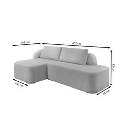 Sofá Living Bordas Suaves com Chaise Direita com 2,52 metros Espuma D33 Rondomóveis 900 - Linho Chen - 6