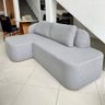 Sofá Living Bordas Suaves com Chaise Direita com 2,52 metros Espuma D33 Rondomóveis 900 - Linho Chen - 5