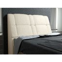 Ver imagem 2 de Cabeceira com baú Itália Cama Box King 195 cm Suede Amassado Bege - JS Móveis