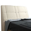 Ver imagem 1 de Cabeceira com baú Itália Cama Box King 195 cm Suede Amassado Bege - JS Móveis