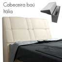 Ver imagem 3 de Cabeceira com baú Itália Cama Box King 195 cm Suede Amassado Bege - JS Móveis
