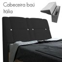 Ver imagem 3 de Cabeceira com baú Itália Cama Box Queen 160 cm Suede Amassado Preto - JS Móveis