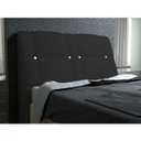 Ver imagem 2 de Cabeceira com baú Itália Cama Box Queen 160 cm Suede Amassado Preto - JS Móveis