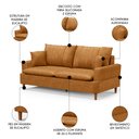 Ver imagem 4 de Sofá 3 Lugares 200cm Living Pés de Madeira Veras D05 Sintético Whisky - Mpozenato