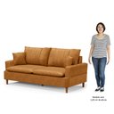 Ver imagem 5 de Sofá 3 Lugares 200cm Living Pés de Madeira Veras D05 Sintético Whisky - Mpozenato