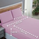 Ver imagem 4 de Kit Roupa de Cama King Size Percal 200 Fios 100% Algodão com Elástico e Fronhas 3 Peças:rosa