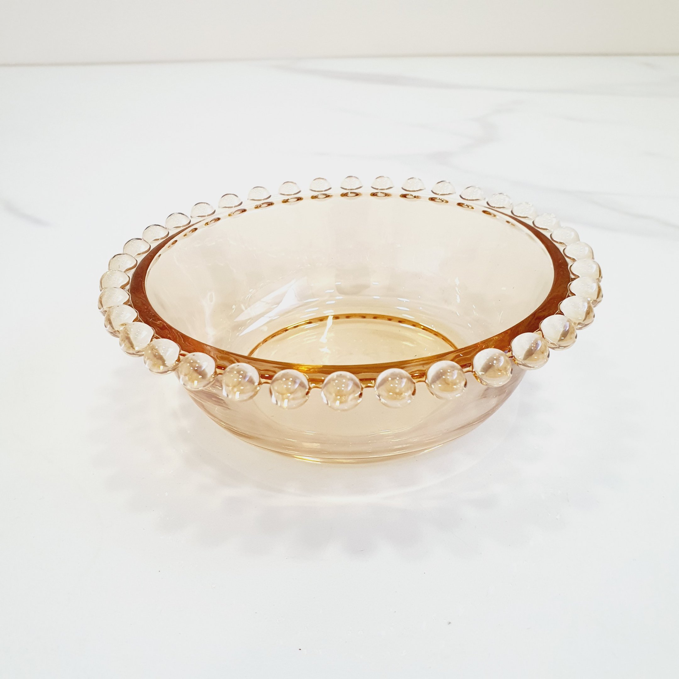 Bowl Redondo de Cristal Âmbar Pearls 14 x 4 cm
