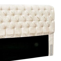 Cabeceira Paris Cama Box Solteiro 90 Cm Velvet Acetinado Off-white 2622 D'rossi - 3
