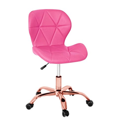 Cadeira Office Eiffel Slim Base Giratória Rosa - Rose Gold