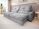Ver imagem 1 de Sofá Retrátil e Reclinável 2,40m Vogue Linho Soft - Netsofas - Prata