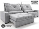 Ver imagem 4 de Sofá Retrátil e Reclinável 2,40m Vogue Linho Soft - Netsofas - Prata