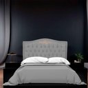 Ver imagem 6 de Cabeceira King Size Estofada para Cama Box Maitê Veludo Cor Cinza Claro