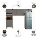 Ver imagem 3 de Armário de Cozinha Compacta 251cm Louis K02 Freijó/gris - Mpozenato