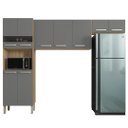 Ver imagem 1 de Armário de Cozinha Compacta 251cm Louis K02 Freijó/gris - Mpozenato