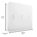 Ver imagem 2 de Guarda Roupa Casal Colibri 6 Portas Mdf Branco