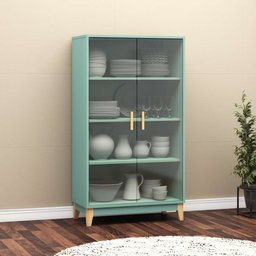 Estante Cristaleira 70cm 02 Portas LE 6014 Movelbento - MB Oliva - 1