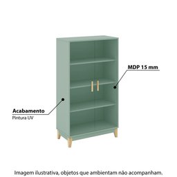 Estante Cristaleira 70cm 02 Portas LE 6014 Movelbento - MB Oliva - 3