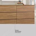 Ver imagem 4 de Cômoda para Quarto 8 Gavetas Sintra Marrom/Amêndola Touch