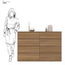 Ver mais imagens de Cômoda para Quarto 8 Gavetas Sintra Marrom/Amêndola Touch